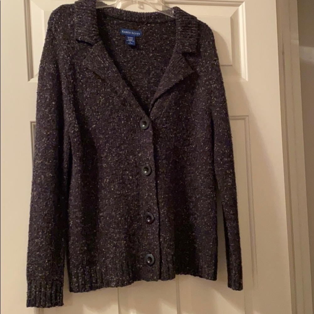 Karen Scott Buttoned Cardigan Sweater
